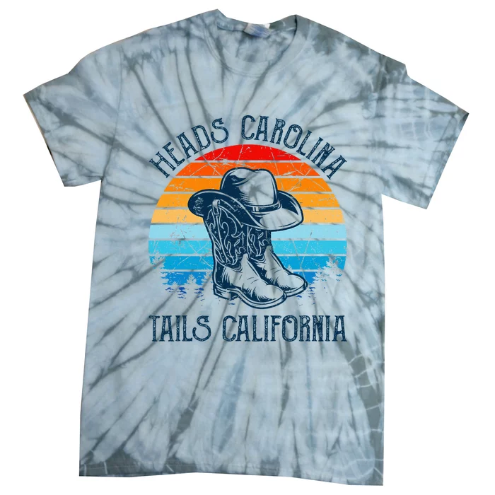 Heads Carolina Tail California Country Music Cowgirl Western Tie-Dye T-Shirt