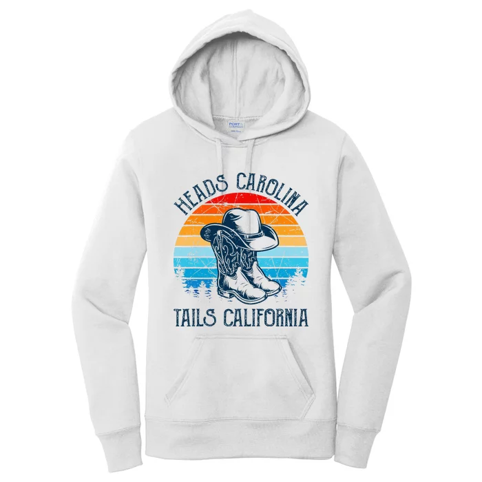 Heads Carolina Tail California Country Music Cowgirl Western Women's Pullover Hoodie