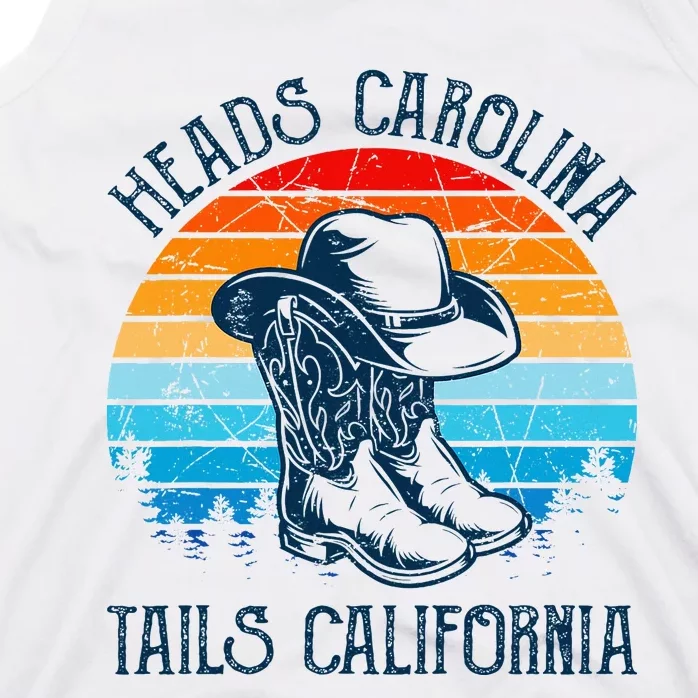 Heads Carolina Tail California Country Music Cowgirl Western Tank Top