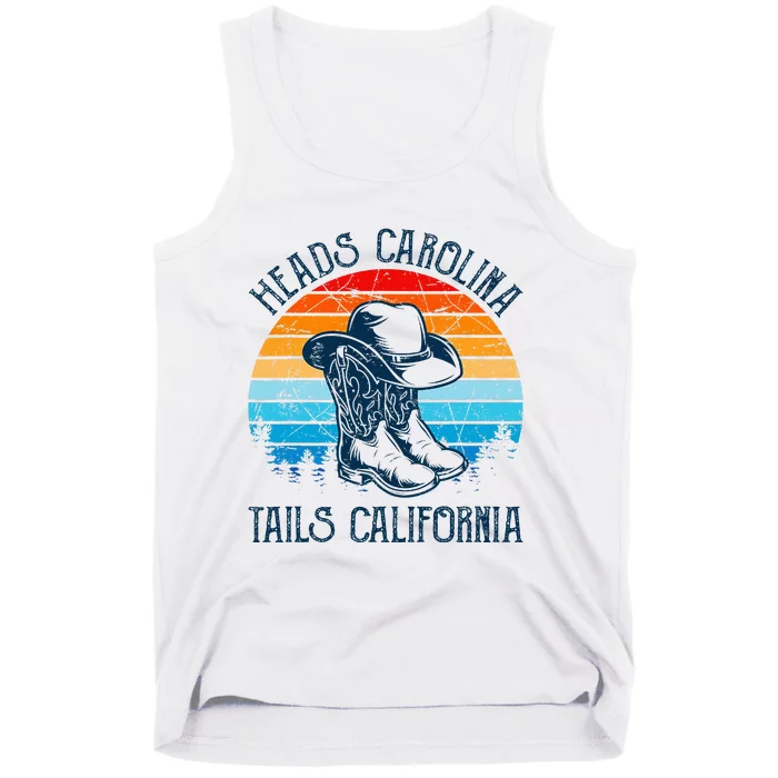 Heads Carolina Tail California Country Music Cowgirl Western Tank Top