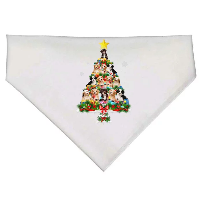 Havanese Christmas Tree Dog Lover Xmas Funny Gift USA-Made Doggie Bandana