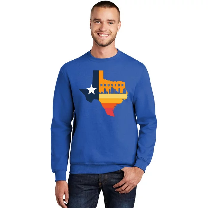 Houston City Texas Map Patriotic Texan Sweatshirt