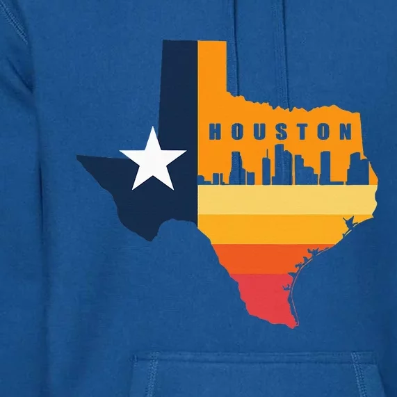 Houston City Texas Map Patriotic Texan Premium Hoodie