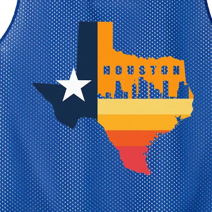 Houston City Texas Map Patriotic Texan Mesh Reversible Basketball Jersey Tank