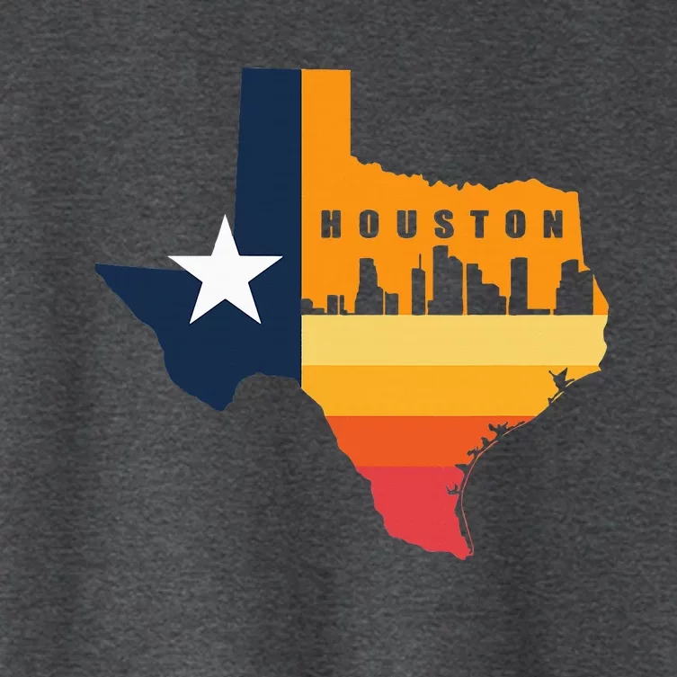 Houston City Texas Map Patriotic Texan Women's Crop Top Tee