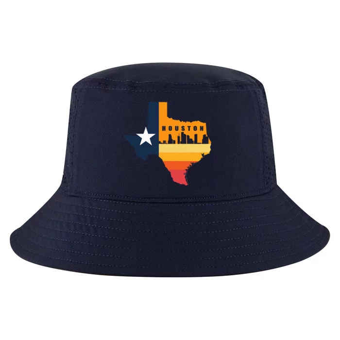 Houston City Texas Map Patriotic Texan Cool Comfort Performance Bucket Hat