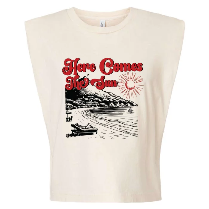 Here Comes The Sun Summer Garment-Dyed Women's Muscle Tee