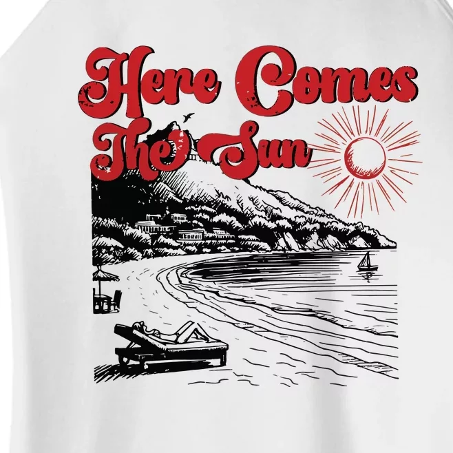 Here Comes The Sun Summer Women’s Perfect Tri Rocker Tank