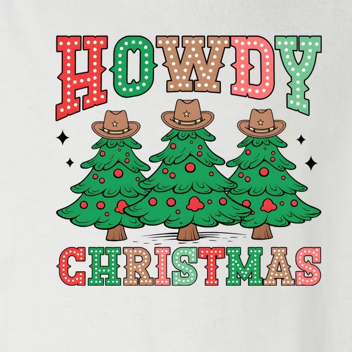 Howdy Christmas Tree Western Tumbler Merry And Bright Christmas Cowboy Toddler Long Sleeve Shirt