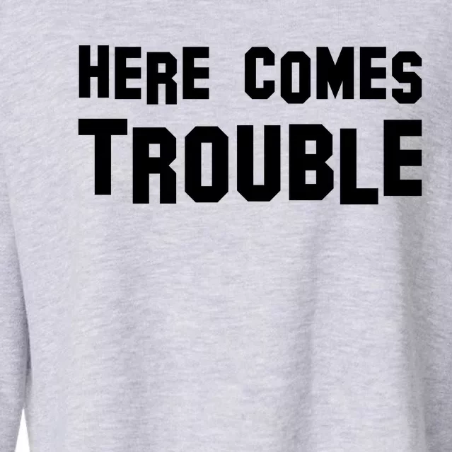 Here Comes Trouble Cropped Pullover Crew