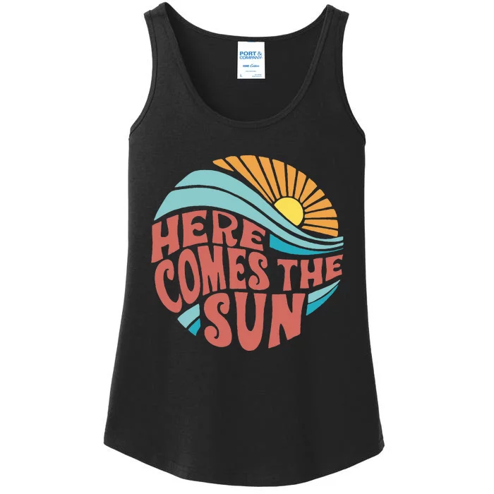 Here Comes The Sun Summer Beach Ladies Essential Tank