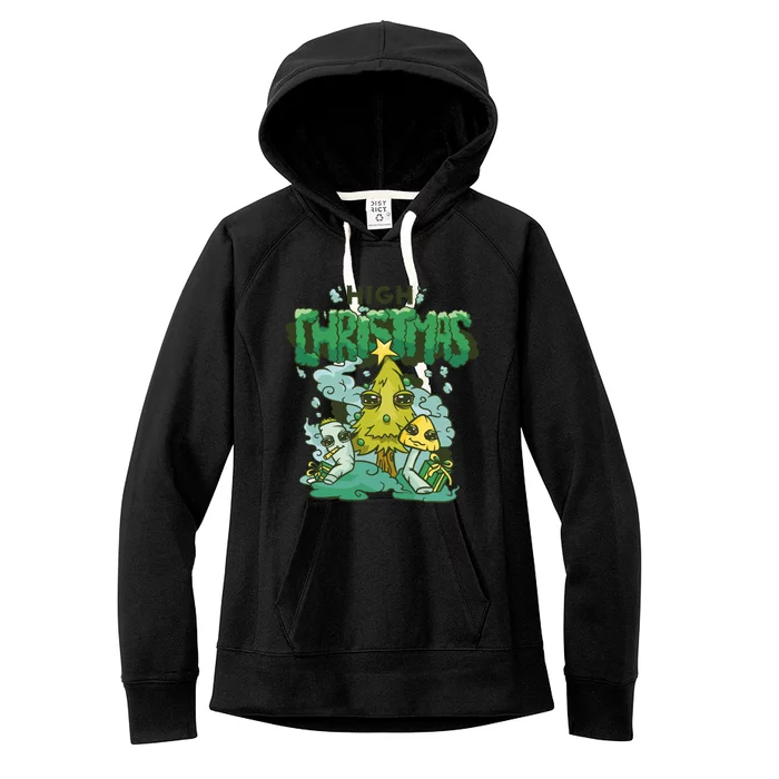 High Christmas Tree Women's Fleece Hoodie