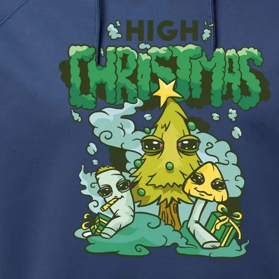 High Christmas Tree Performance Fleece Hoodie