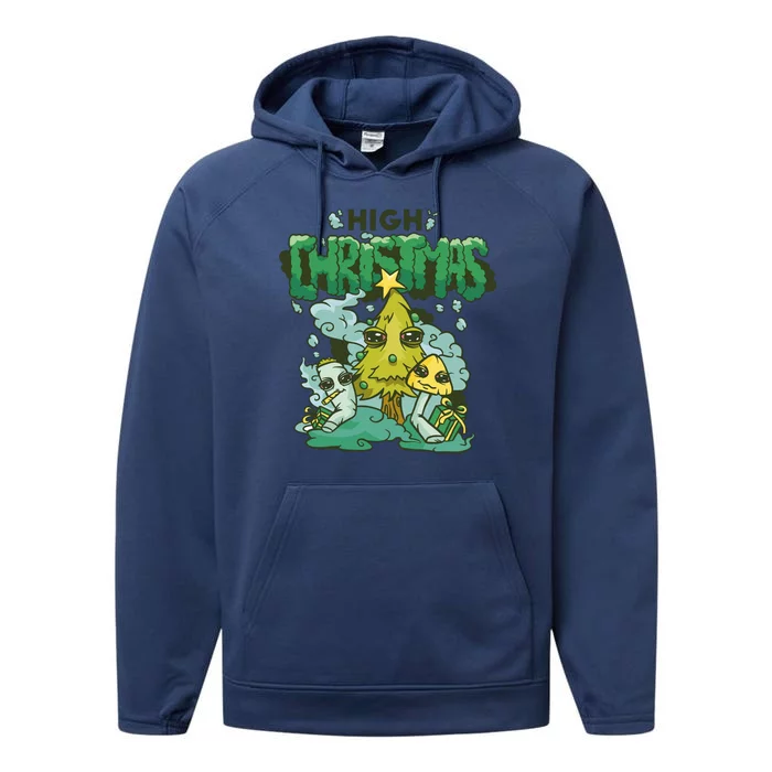 High Christmas Tree Performance Fleece Hoodie