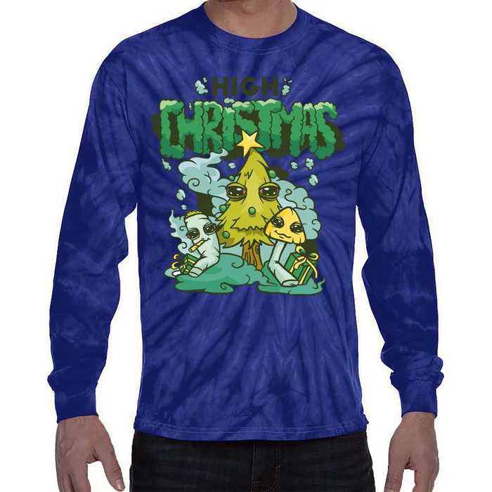 High Christmas Tree Tie-Dye Long Sleeve Shirt