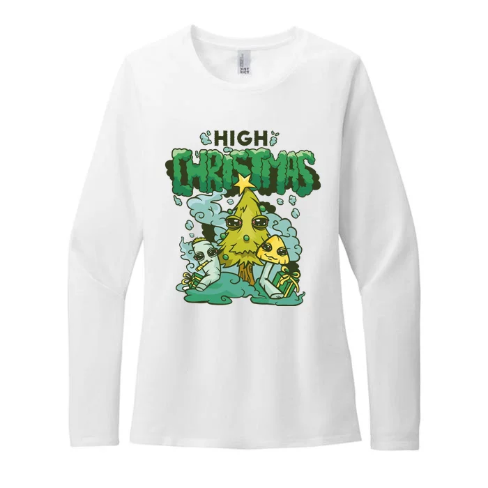 High Christmas Tree Womens CVC Long Sleeve Shirt