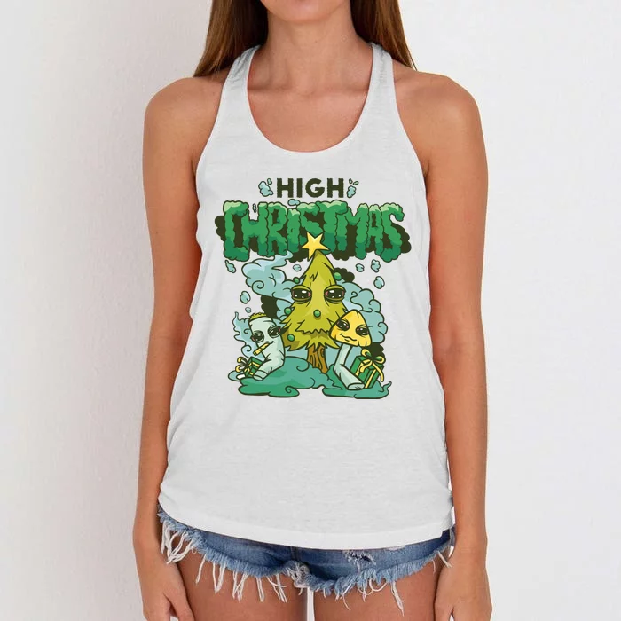 High Christmas Tree Women's Knotted Racerback Tank