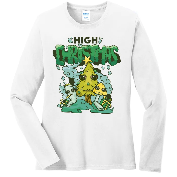 High Christmas Tree Ladies Long Sleeve Shirt