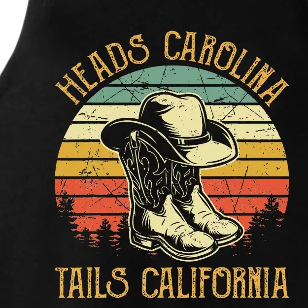 Heads Carolina Tail California Western Cowgirl Country Music Ladies Tri-Blend Wicking Tank