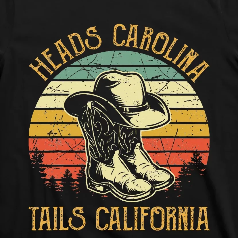 Heads Carolina Tail California Western Cowgirl Country Music T-Shirt