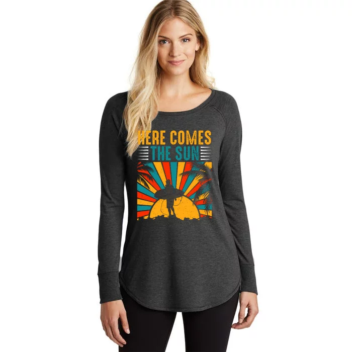 Here Comes The Sun | Surfing Summer Surf Surfer Gift Women's Perfect Tri Tunic Long Sleeve Shirt