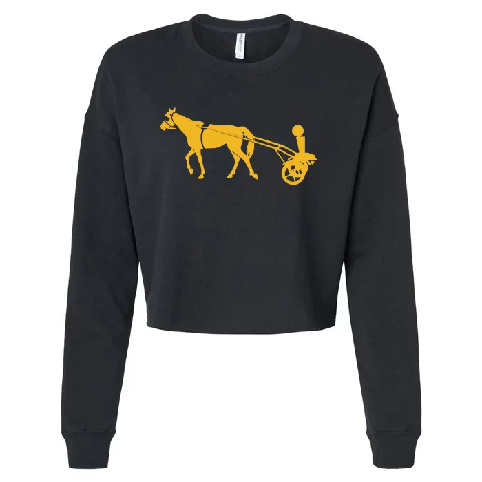 Horse Cart Trophy Cropped Pullover Crew