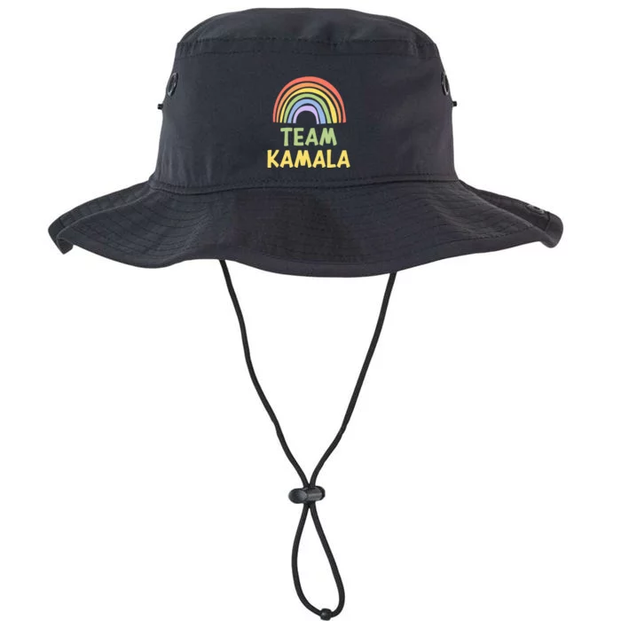 Happy Colorful Team Kamala Rainbow Pride Green Yellow Legacy Cool Fit Booney Bucket Hat