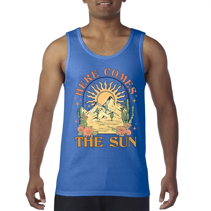 Here Comes The Sun Summer Vibes Summertime Vacation Funny Gift Tank Top