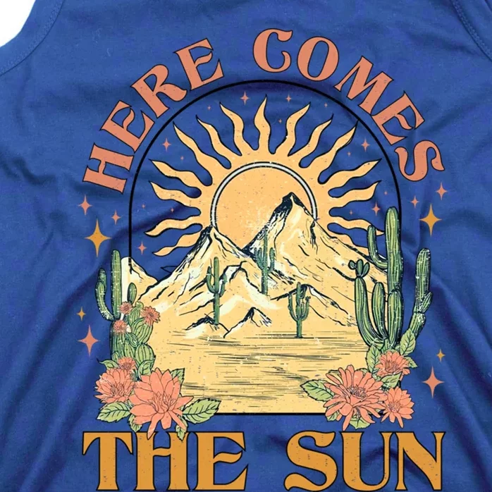 Here Comes The Sun Summer Vibes Summertime Vacation Funny Gift Tank Top