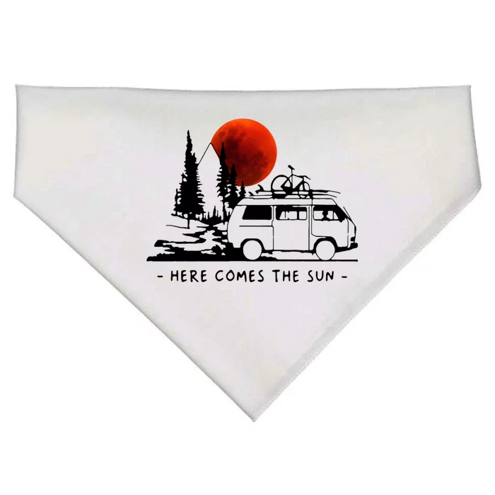 Here Comes The Sun Camping Life Cute Gift USA-Made Doggie Bandana