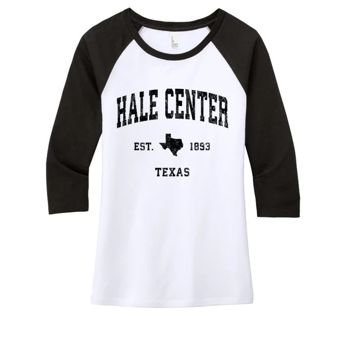 Hale Center Texas Tx Vintage Athletic Women's Tri-Blend 3/4-Sleeve Raglan Shirt