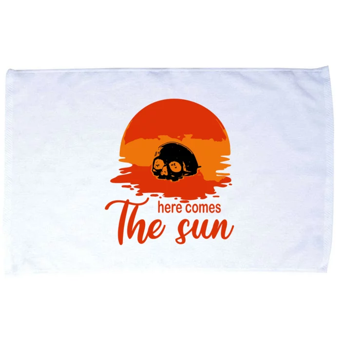 Here Comes The Sun Spooky Skull Vintage Halloween Microfiber Hand Towel