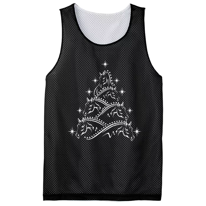 Horse Christmas Tree Horse Rider Costume Christmas Mesh Reversible Basketball Jersey Tank