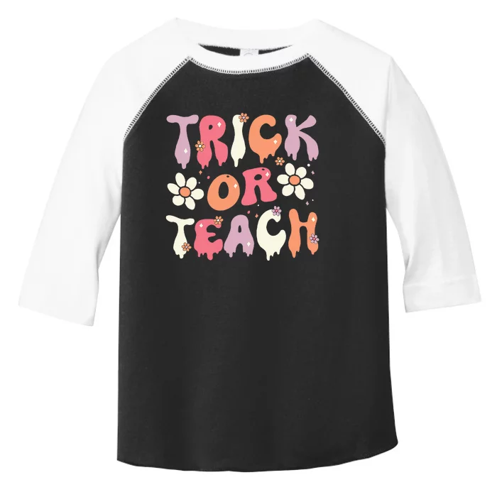 Halloween Costume Trick or Teach Ghost Groovy 70s Party Toddler Fine Jersey T-Shirt