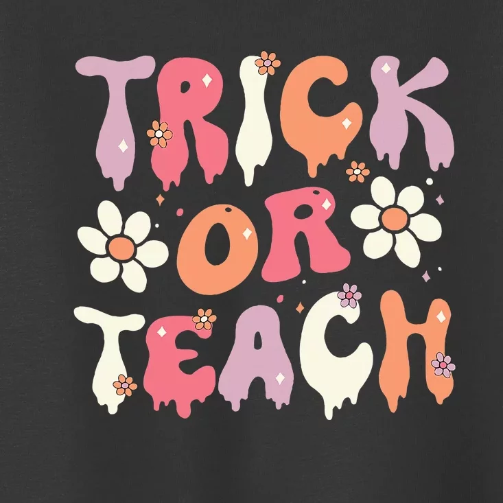 Halloween Costume Trick or Teach Ghost Groovy 70s Party Toddler T-Shirt