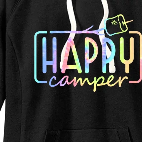 Happy Camper Tie Dye Rainbow Camping Hippie Cool Gift Women's Fleece Hoodie