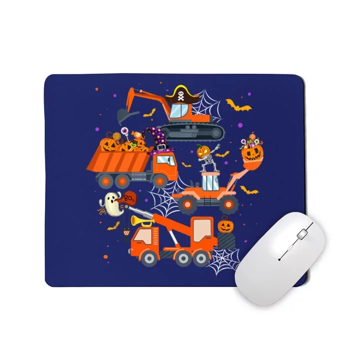 Halloween Crane Truck Construction Pumpkin Boy Mousepad