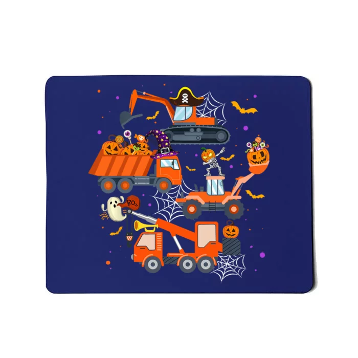 Halloween Crane Truck Construction Pumpkin Boy Mousepad