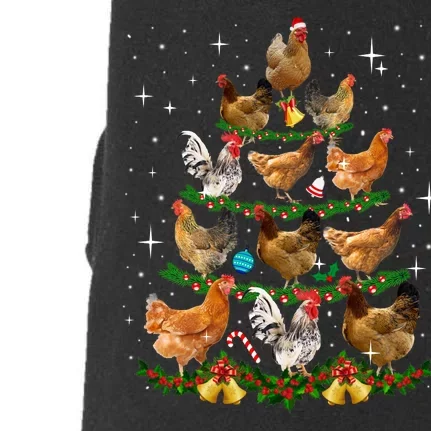 Hen Christmas Tree Chicken With Santa Hat Funny Xmas Birds Doggie 3-End Fleece Hoodie