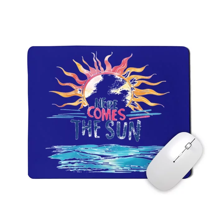 Here Comes The Sun Beach Retro Tropical Summer Cute Gift Mousepad