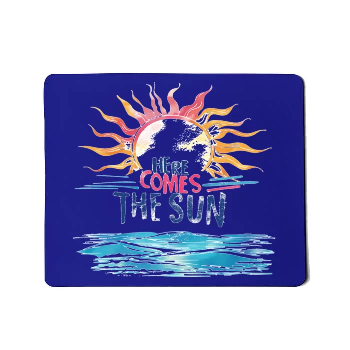 Here Comes The Sun Beach Retro Tropical Summer Cute Gift Mousepad