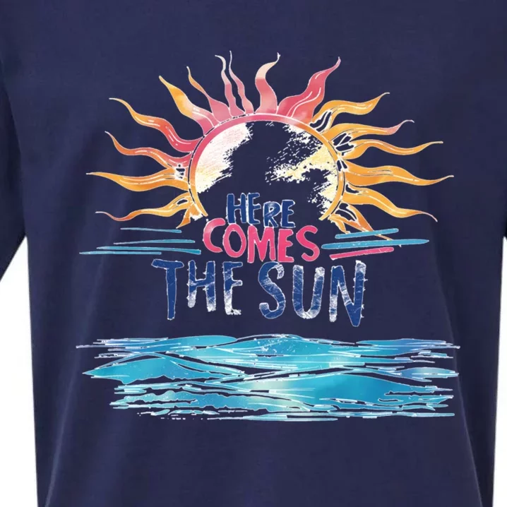 Here Comes The Sun Beach Retro Tropical Summer Cute Gift Sueded Cloud Jersey T-Shirt