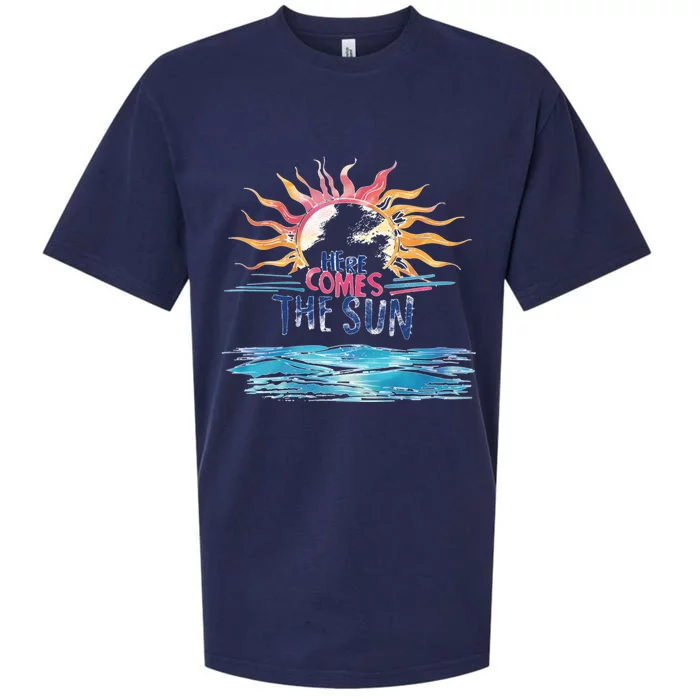 Here Comes The Sun Beach Retro Tropical Summer Cute Gift Sueded Cloud Jersey T-Shirt