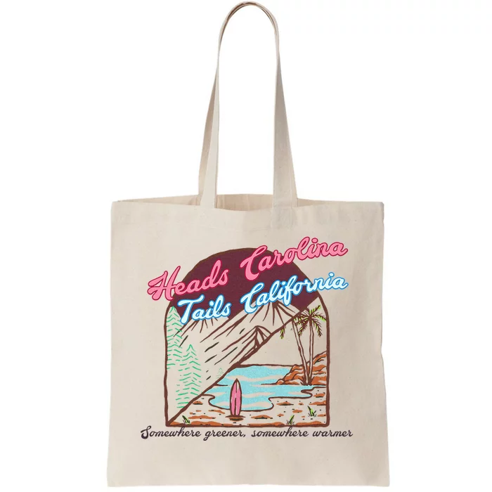 Heads Carolina Tails California Country Cowgirl Cowboy Tote Bag