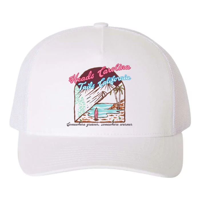 Heads Carolina Tails California Country Cowgirl Cowboy Yupoong Adult 5-Panel Trucker Hat