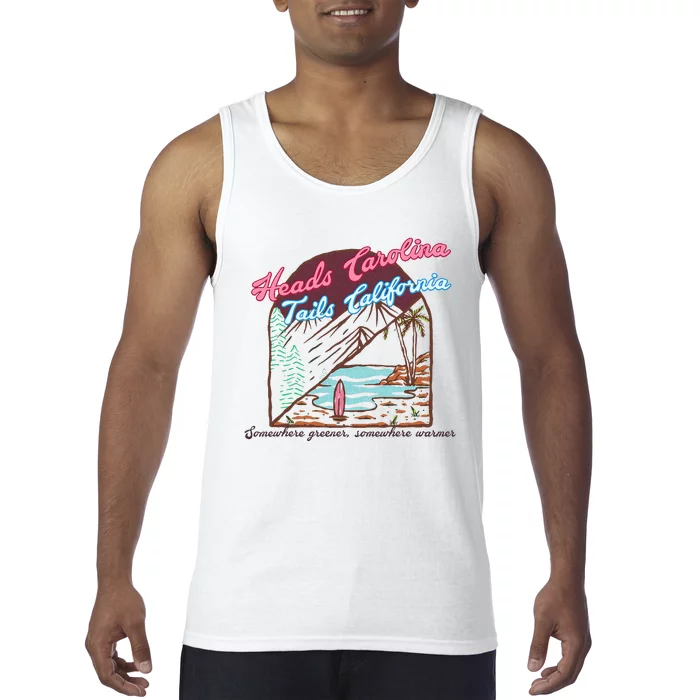 Heads Carolina Tails California Country Cowgirl Cowboy Tank Top