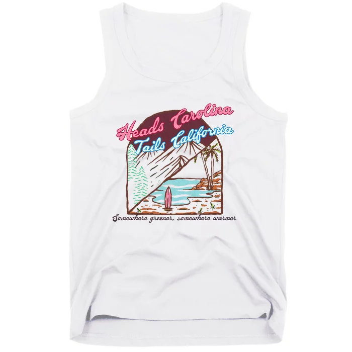 Heads Carolina Tails California Country Cowgirl Cowboy Tank Top