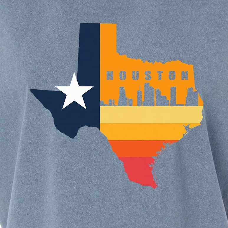 Houston City Texas Map Patriotic Texan Garment-Dyed Women's Muscle Tee