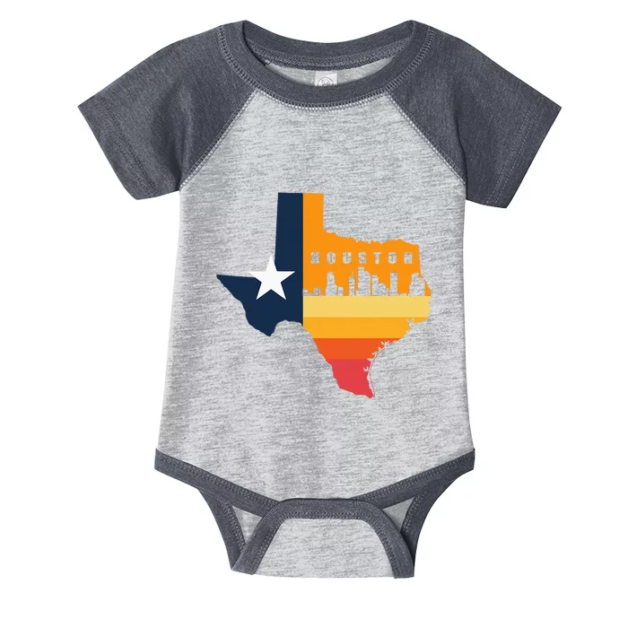 Houston City Texas Map Patriotic Texan Infant Baby Jersey Bodysuit