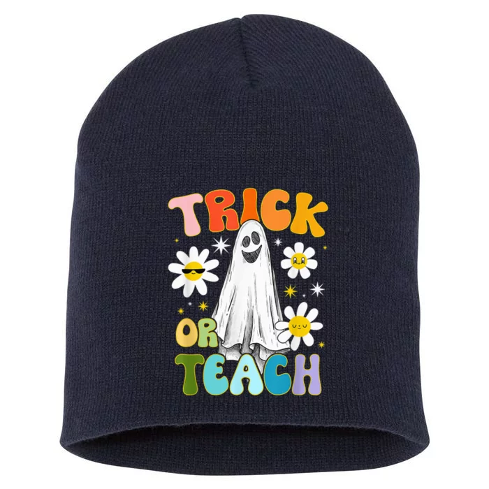 Halloween Costume Trick Or Teach Short Acrylic Beanie